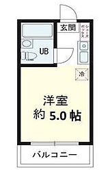 パステル小山 ワンルームの間取図画像