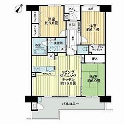 ライオンズマンション貝塚モリス 7階3LDKの間取り