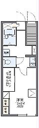 レオパレス萩野 1Kの間取図画像