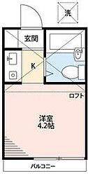 第2アミーゴ 1Kの間取図画像