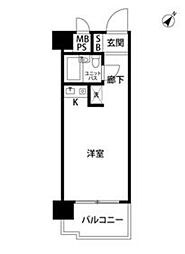 ライオンズマンション雪が谷大塚 ワンルームの間取図画像