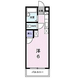 リバーサイド翠 ワンルームの間取図画像