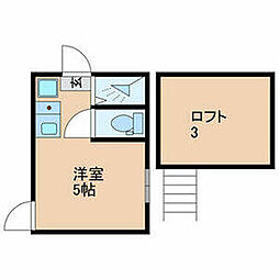 西武新宿線 沼袋駅 徒歩2分の賃貸アパート 1階ワンルームの間取り