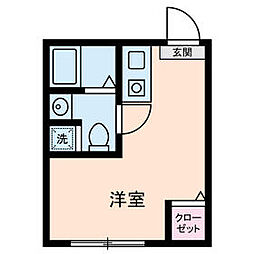 東京メトロ東西線 早稲田駅 徒歩10分の賃貸マンション 3階ワンルームの間取り
