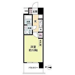 Osaka Metro御堂筋線 東三国駅 徒歩4分の賃貸マンション 3階1Kの間取り