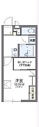 レオパレスソレアード・ピソ 1Kの間取図画像