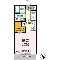 ベイフィールド 2階1Kの間取り