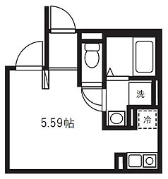 バズ西台II 4階ワンルームの間取り