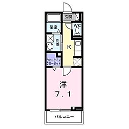 アプロディール新横浜 2階1Kの間取り