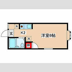 JR南武線 矢野口駅 徒歩12分の賃貸アパート 1階1Kの間取り