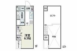 福岡市地下鉄空港線 姪浜駅 徒歩13分の賃貸アパート 2階ワンルームの間取り