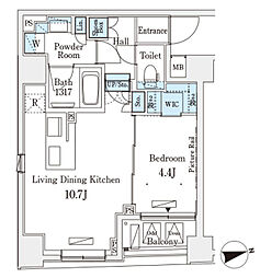 東京メトロ南北線 後楽園駅 徒歩8分の賃貸マンション 5階1LDKの間取り