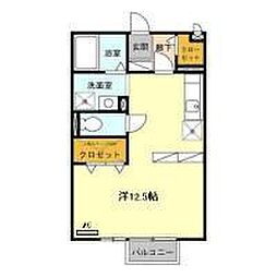 シャルムすずかB ワンルームの間取図画像