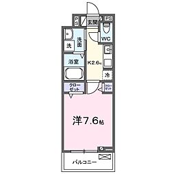 JR東海道本線 安城駅 徒歩20分の賃貸アパート 2階1Kの間取り