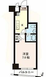 西武新宿線 武蔵関駅 徒歩4分の賃貸マンション 6階1Kの間取り