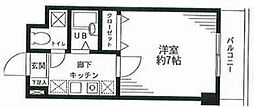 京王線 千歳烏山駅 徒歩23分の賃貸マンション 2階1Kの間取り