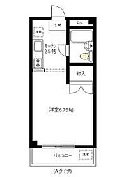 ホワイトハウス 3階1Kの間取り