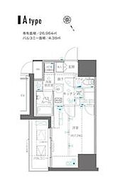 ZOOM川崎EAST 1Kの間取図画像