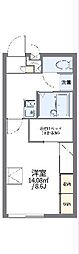 レオパレスボンジュールII 2階1Kの間取り