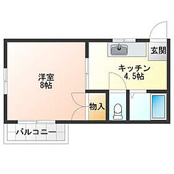 ヴィラフィレンツェ 1Kの間取図画像