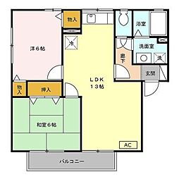 ヴィルヌーブA 2LDKの間取図画像
