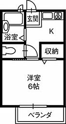 ビーンズ・サワダ 1Kの間取図画像