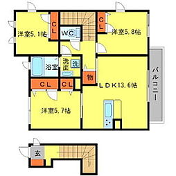 フォレストガーデンWEST 2階