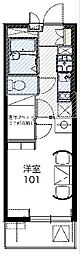 レオパレスフラッシュステージ 1Kの間取図画像