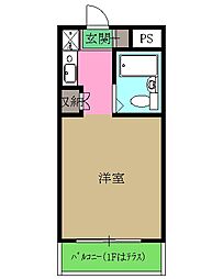 千信レジデンス ワンルームの間取図画像