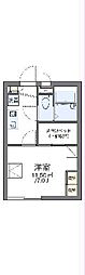レオパレス石内2 1Kの間取図画像