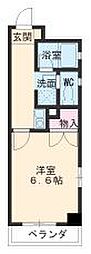 メゾンヤスフク 1Kの間取図画像