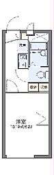 レオパレスマーブル代継 1Kの間取図画像