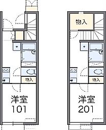 レオネクストｗｅｓｔｒｏａｄ 2階1Kの間取り