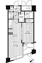 都営大江戸線 若松河田駅 徒歩6分の賃貸マンション 1階1LDKの間取り