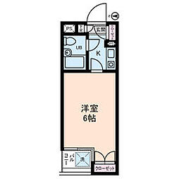 JR山手線 目黒駅 徒歩15分の賃貸マンション 3階1Kの間取り