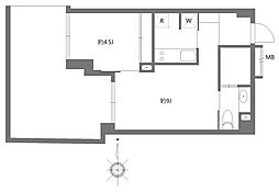 ベルジューレ高輪 地下1階1LDKの間取り