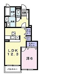 JR東海道本線 美濃赤坂駅 徒歩11分の賃貸アパート 1階1LDKの間取り