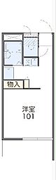 レオパレスリバーパーク 1Kの間取図画像