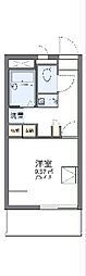 レオパレスアートU 1Kの間取図画像