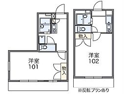 レオパレス紀峰第1 1Kの間取図画像