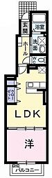 アウローラＣ 1階1LDKの間取り