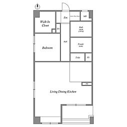 CASSIA江坂 1LDKの間取図画像
