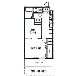 JR筑肥線 筑前前原駅 徒歩4分の賃貸マンション 2階2Kの間取り