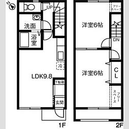 MAISONETTE GRACIA A棟 1階2LDKの間取り