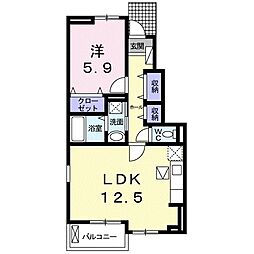 モンブラン 1LDKの間取図画像