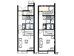 レオネクストプレルーディウム 1Kの間取図画像
