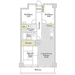 JR京浜東北・根岸線 鶴見駅 バス7分 三ツ池道下車 徒歩7分の賃貸マンション 3階3LDKの間取り