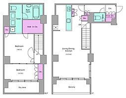 東京メトロ南北線 白金高輪駅 徒歩5分の賃貸マンション 1階2LDKの間取り