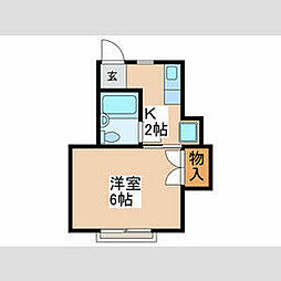 JR中央線 荻窪駅 徒歩17分の賃貸アパート 2階1Kの間取り
