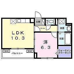 ｇｌａｎｚ　ＣＬＫII 2階1LDKの間取り